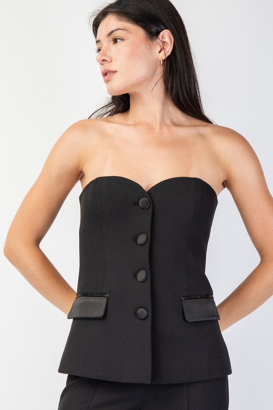 Sweetheart Woven Tailored Tube Top