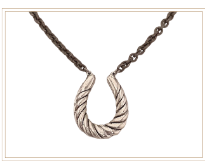 Plated Ribboned Horseshoe Necklace