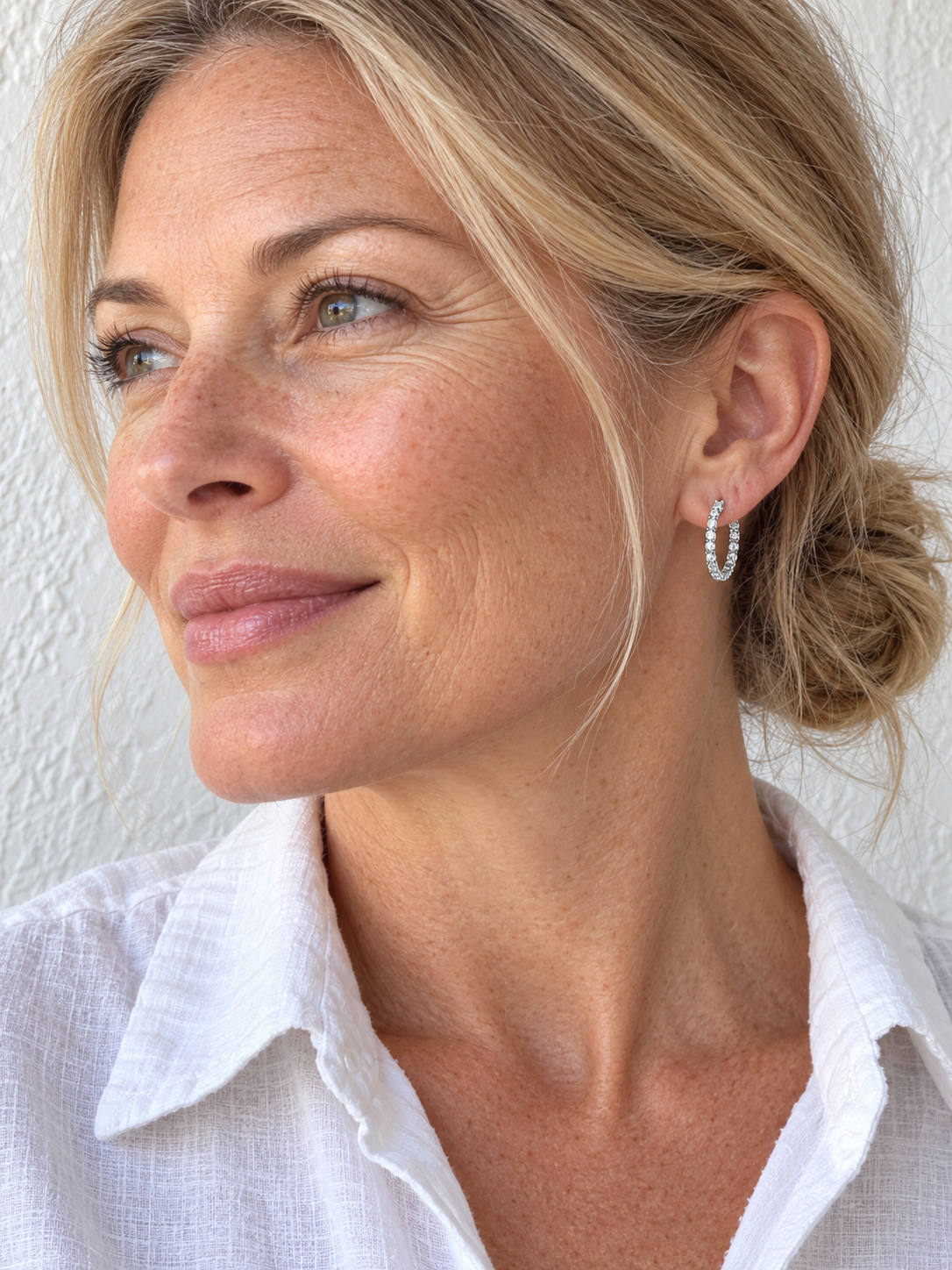 Silver 40MM Inside Out Hoop Earrings