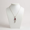 Sterling Silver Pink Gemstone Necklace