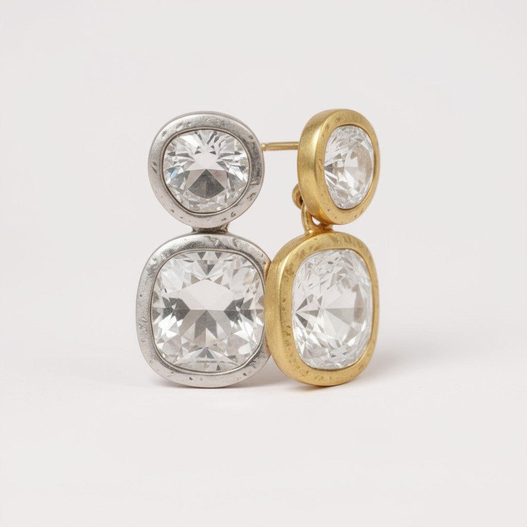 Crystal Diamond Plated Earrings