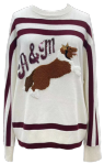 Queen of Sparkles Licensed Maroon & White Stripe A&M Collie Sweater