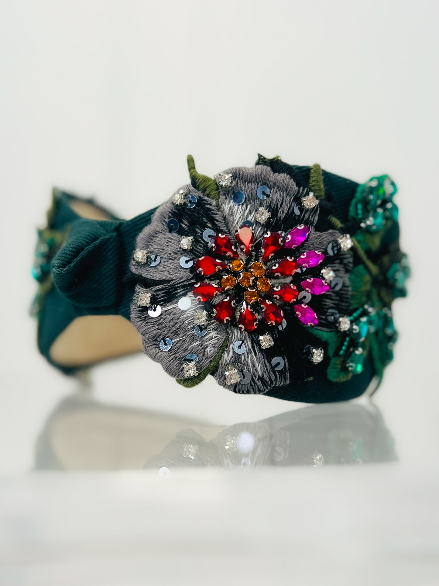Fabric Wide Jeweled Headband