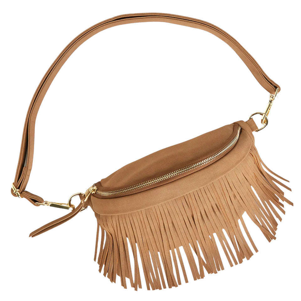 Suede Removeable Fringe Bum Bag