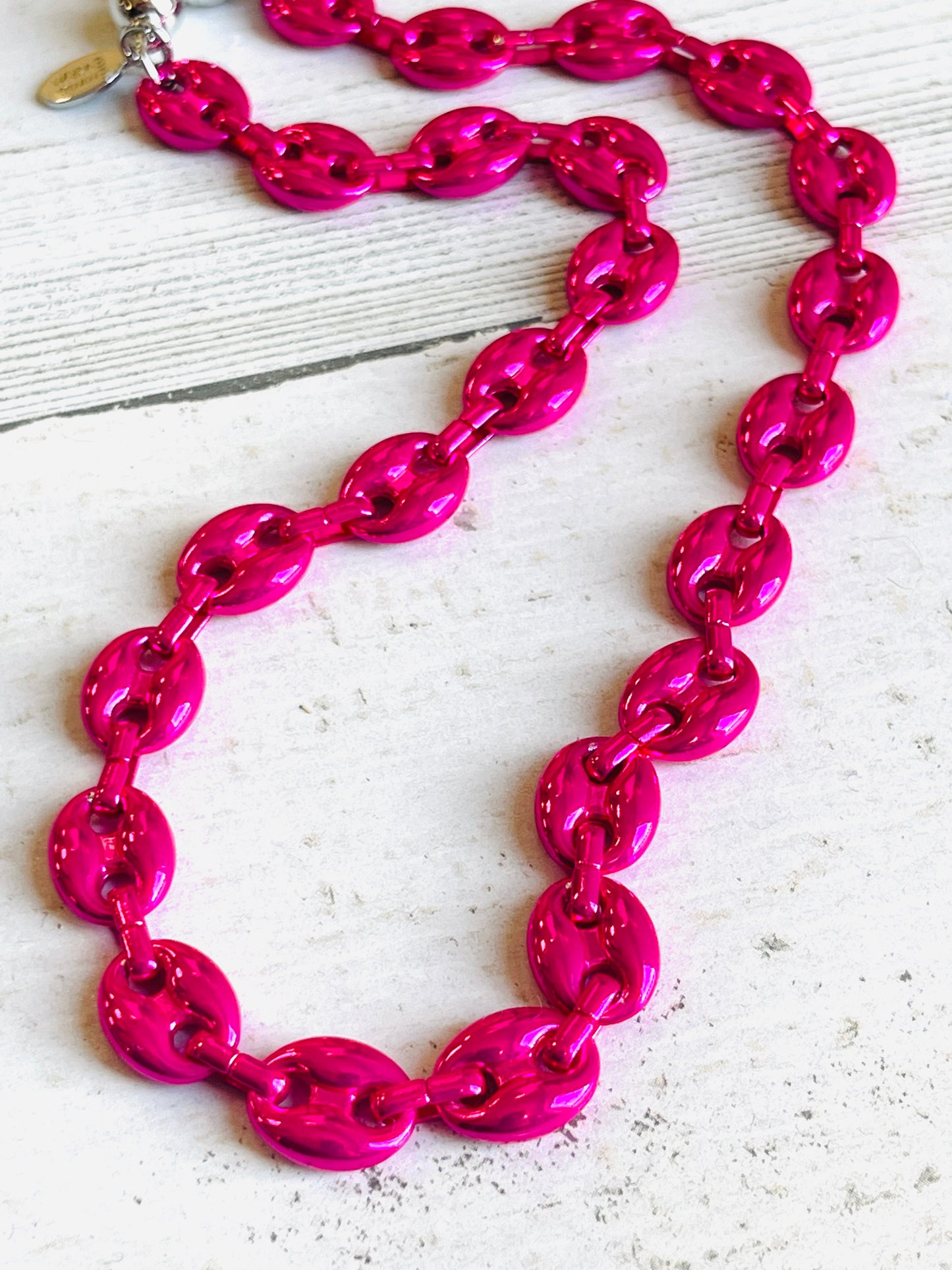 Metallic Magenta Gucci Bean Necklace