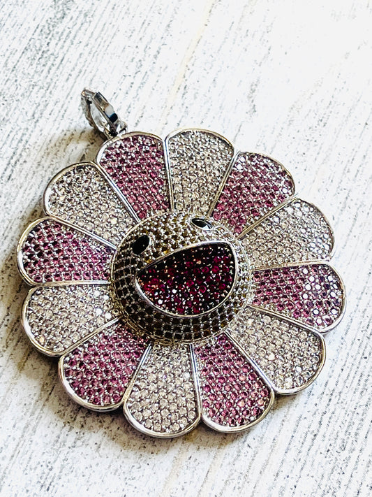 Silver Flower Zircon Charm - MYON