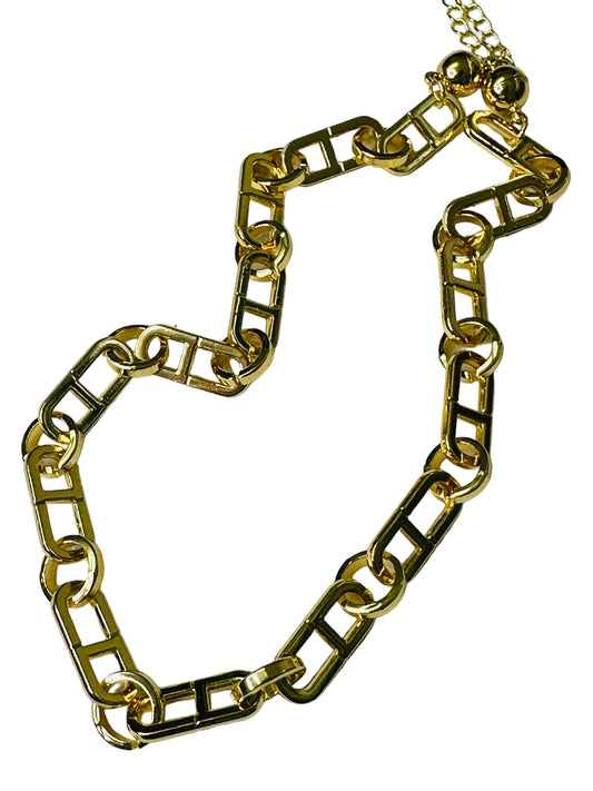 Gold "D" link Necklace