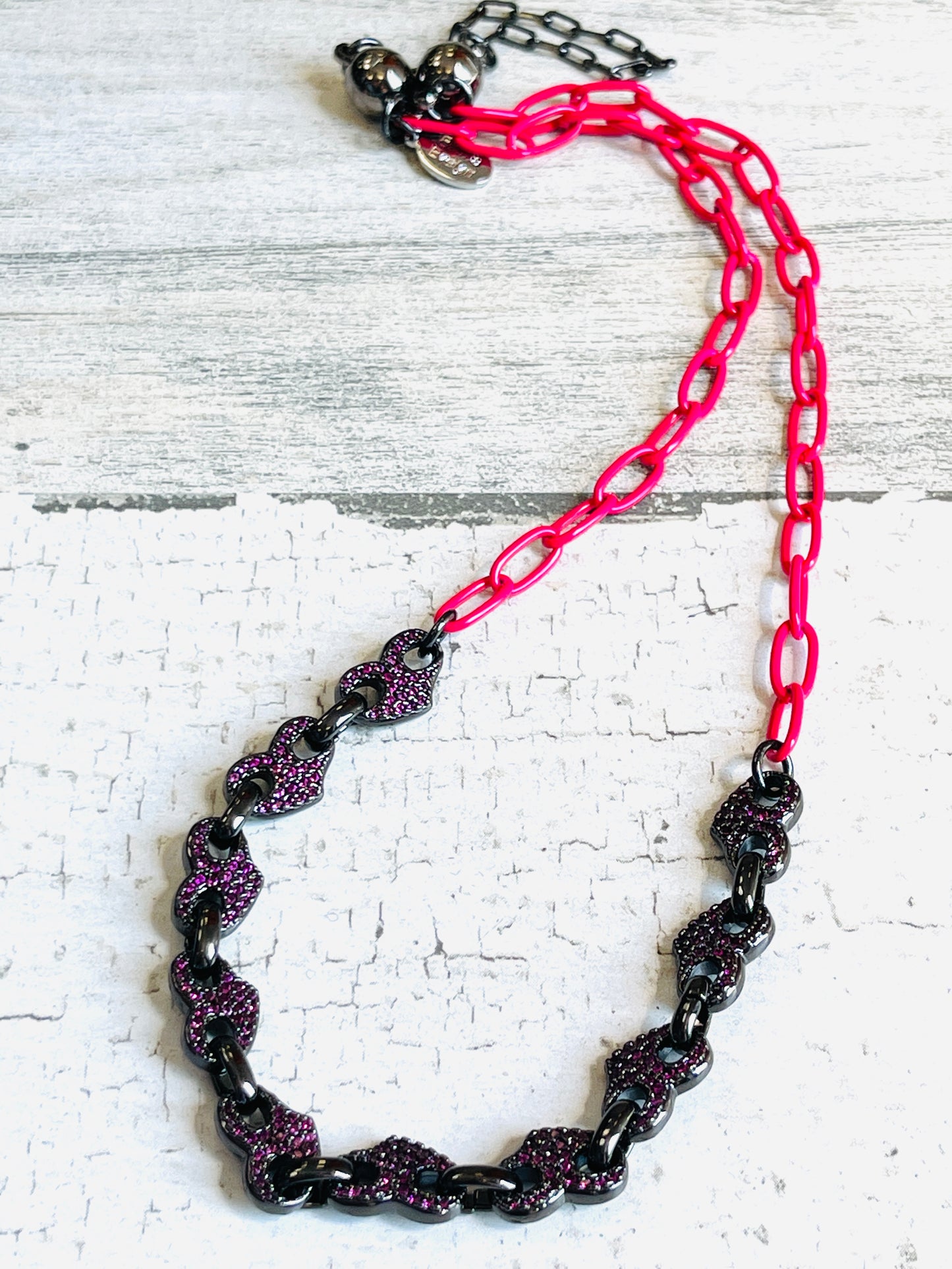 Hot pink and Black Necklace
