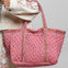Quilted Tote Bag in Pink Yellow Multi