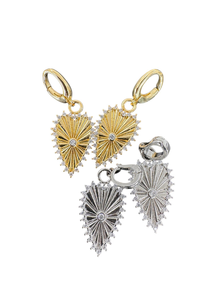 Starburst Elongated Heart Detachable Charm