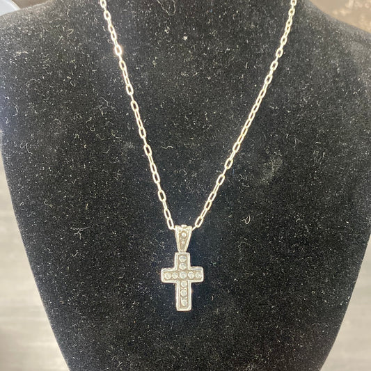 Cross Over Sterling Silver Necklace