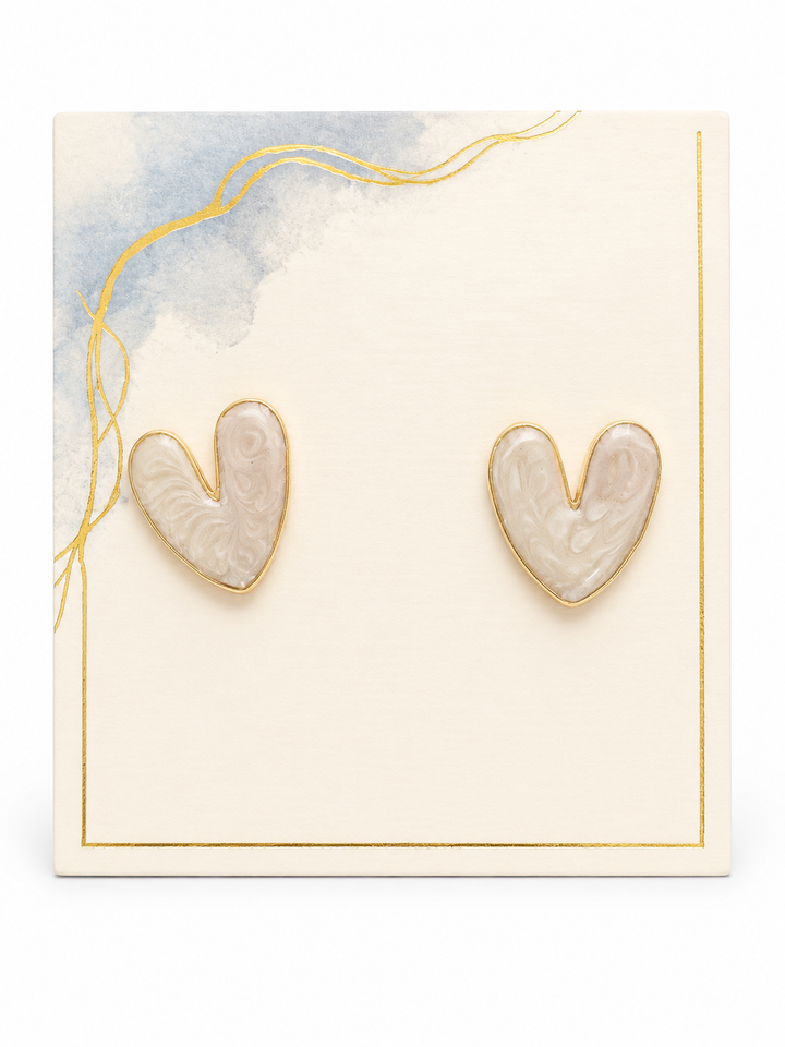 Frosted Heart Earrings