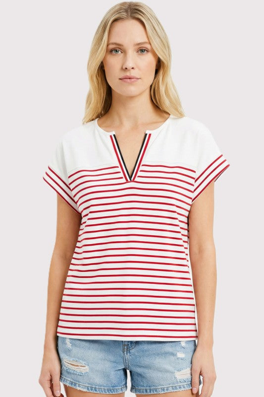 Varsity Taped Stripe Top
