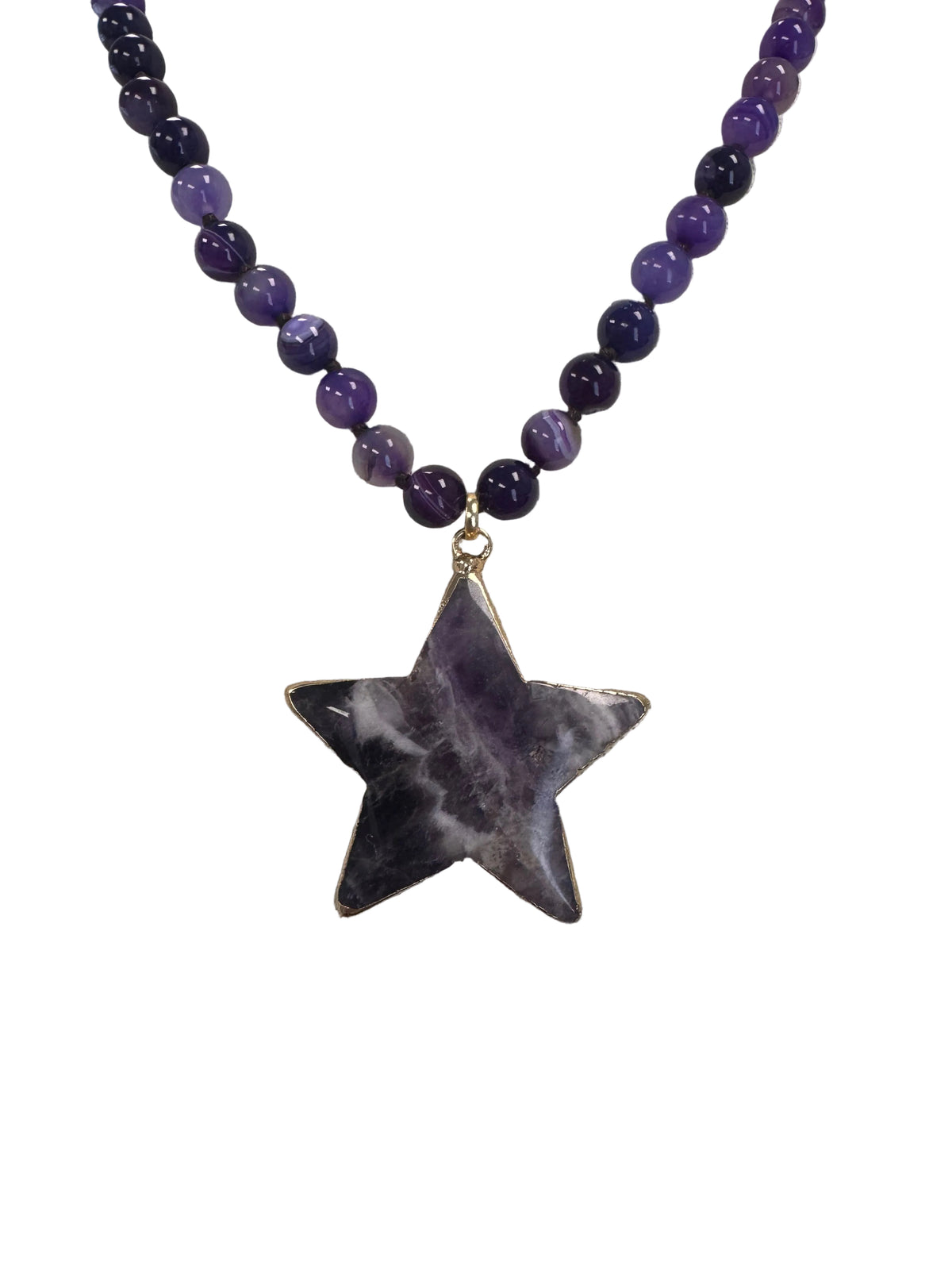 Natural Stone Star Pendant Necklace
