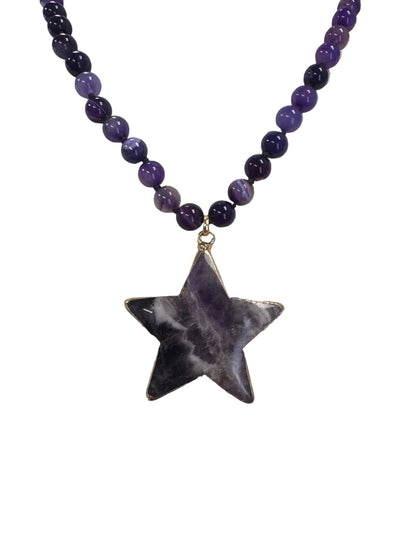 Natural Stone Star Pendant Necklace