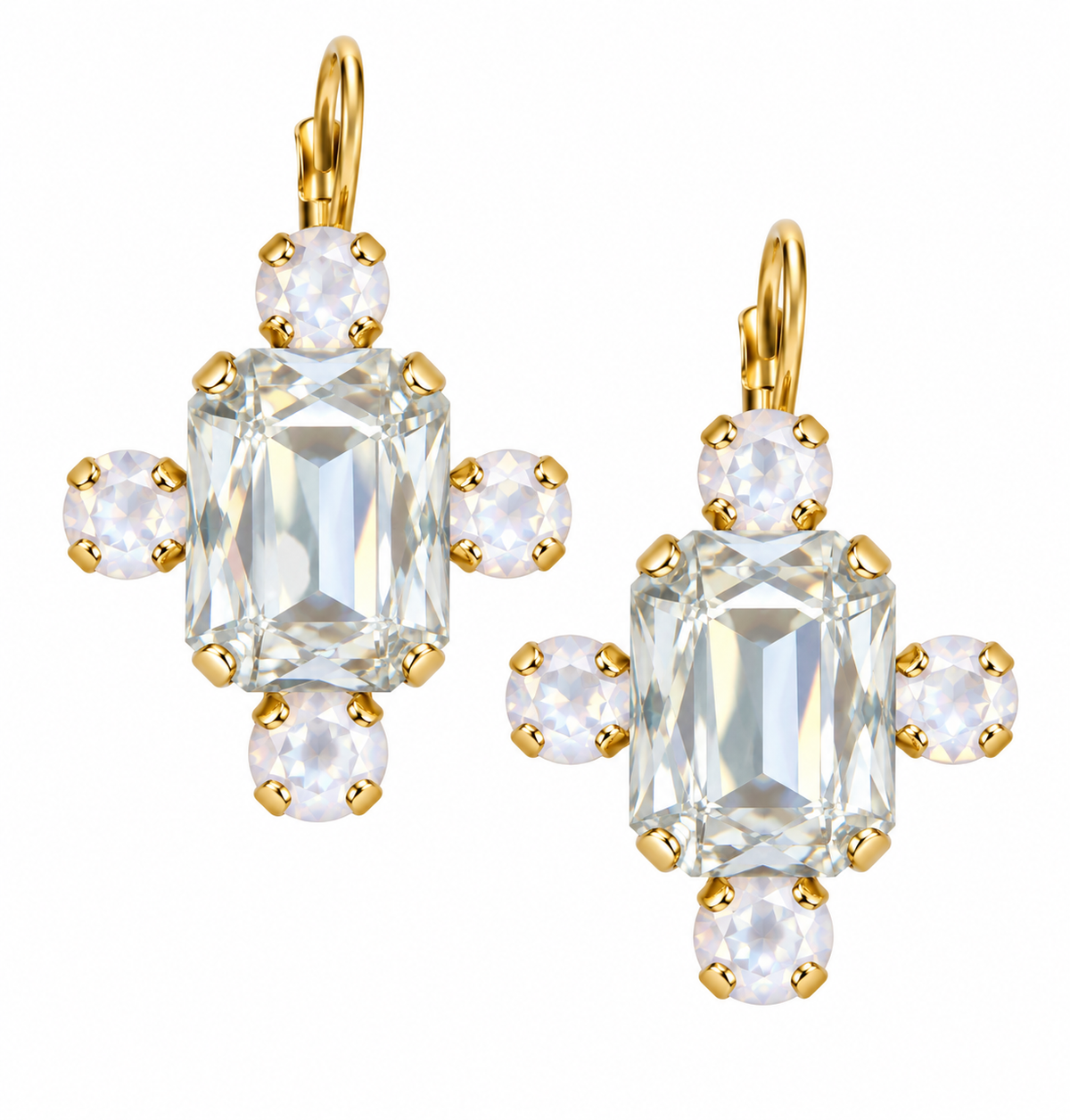 Jewel Statement Drop Earrings in Icy Crystal