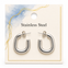 Silver Post Back Tube Earring
