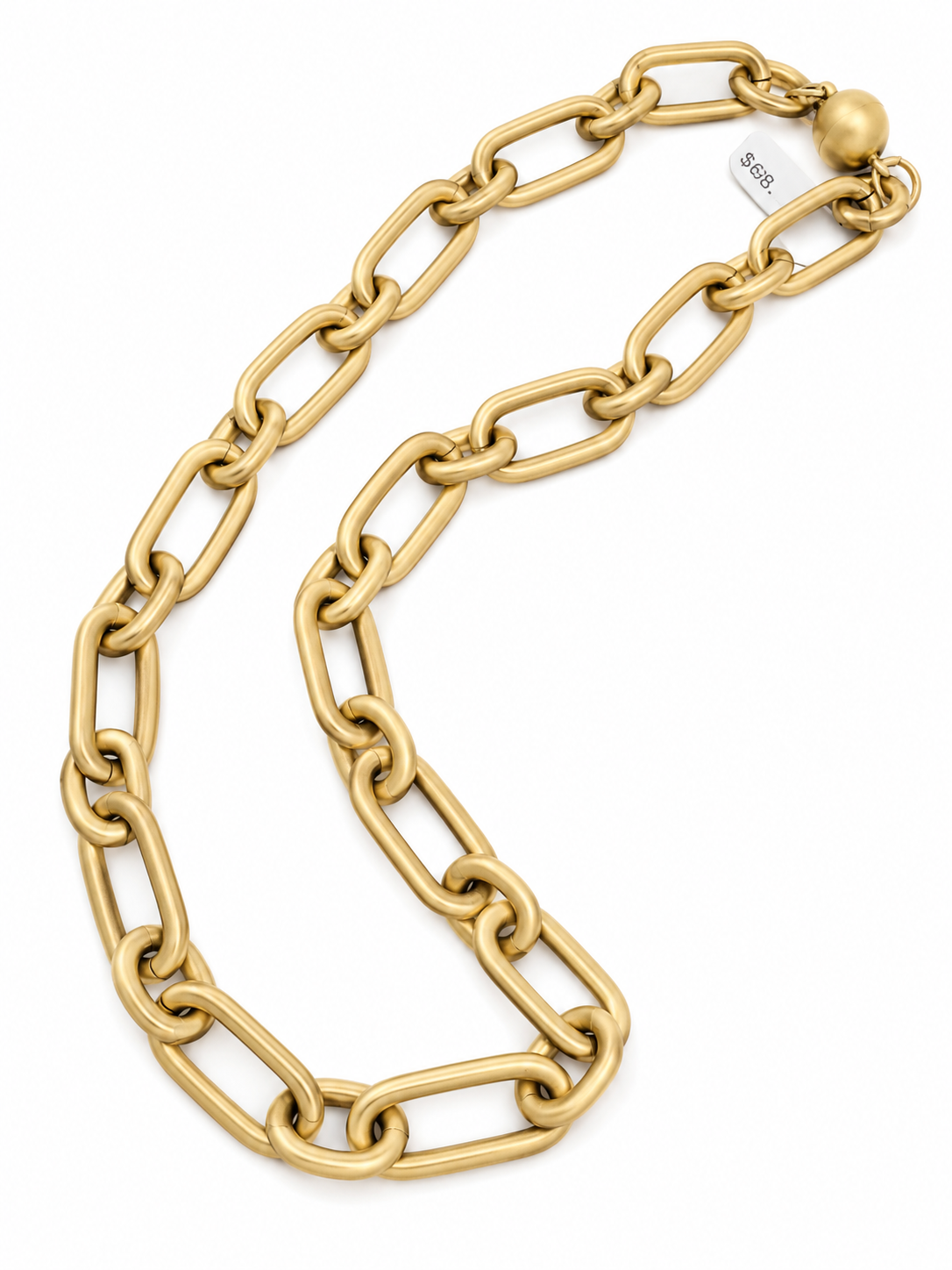 The Sienna Necklace Matte Gold Link Necklace