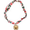 Silk Necklace Floral with Heart Charm