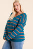 Long Sleeve Varsity Striped V-Neck Sweater