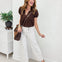 Floral Print Cropped Stretch Pants