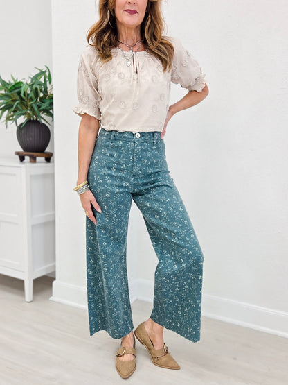 Floral Print Stretch Pants