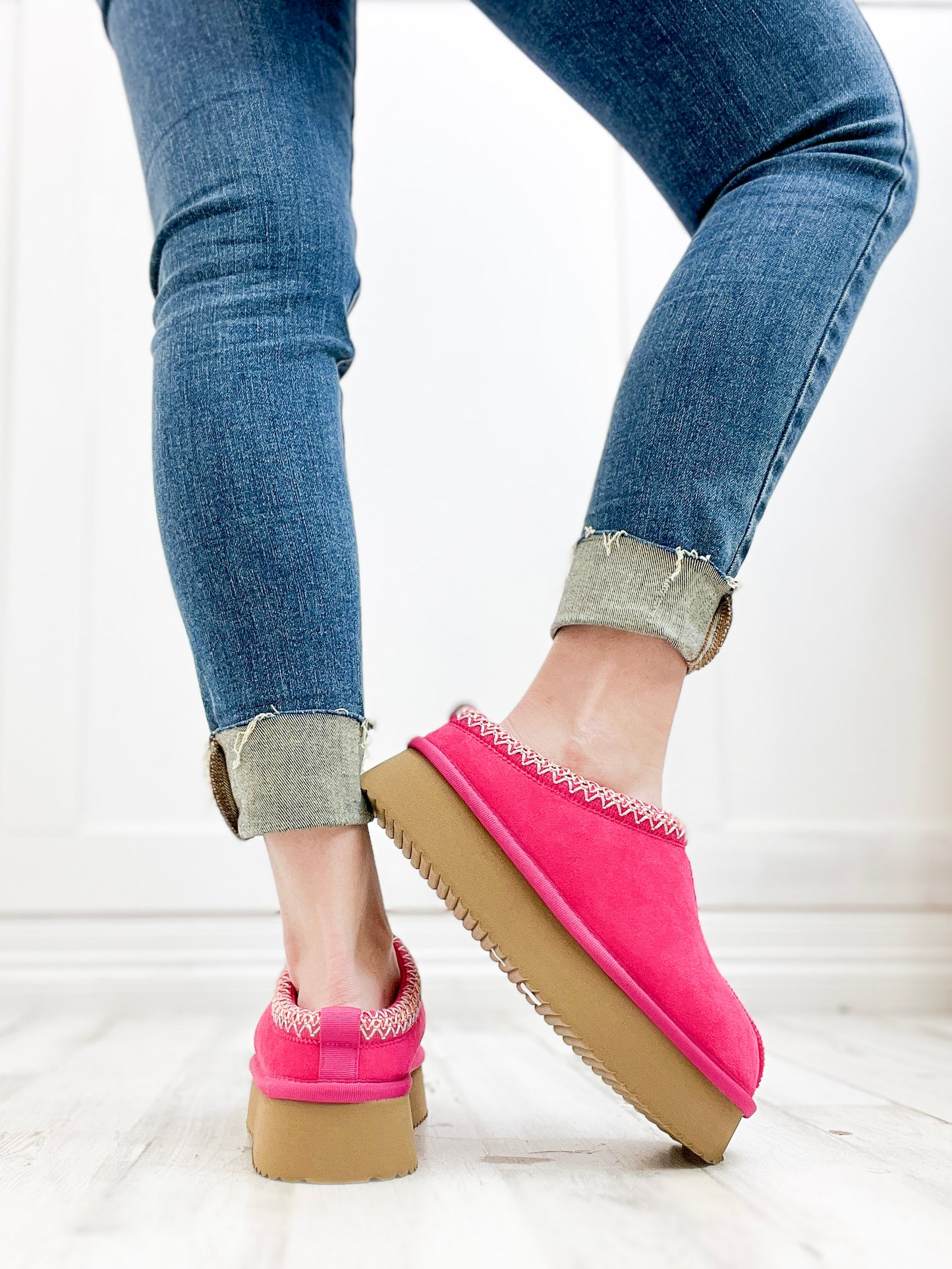 Corkys Pillow Talk Booties in Fuchsia Faux Suede