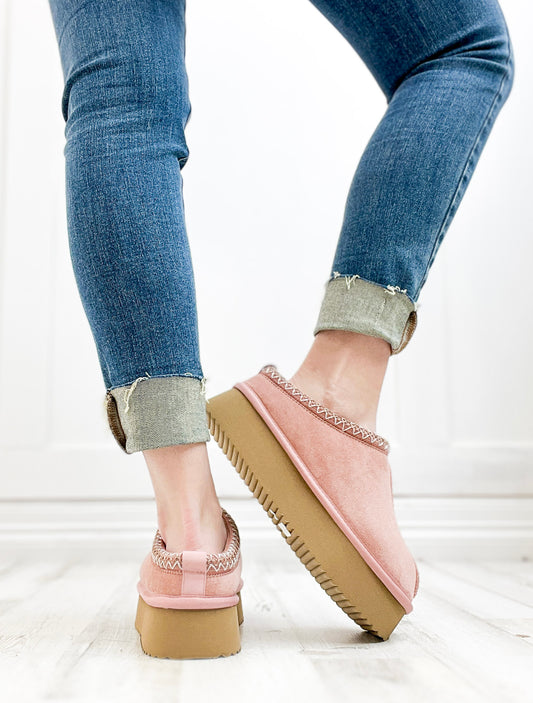 Corkys Pillow Talk Booties in Blush Faux Suede