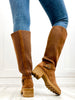 Corkys High There Tall Boots In Tobacco Faux Suede