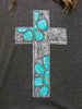 Turquoise Cross Graphic Tee