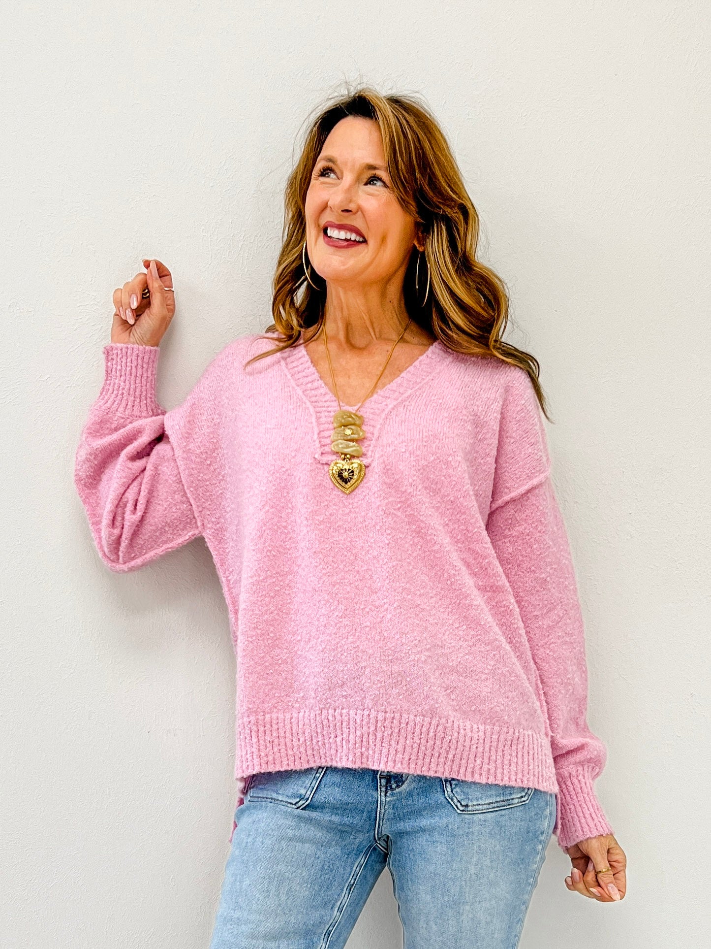 V-Neck Basic Oversized Sweater