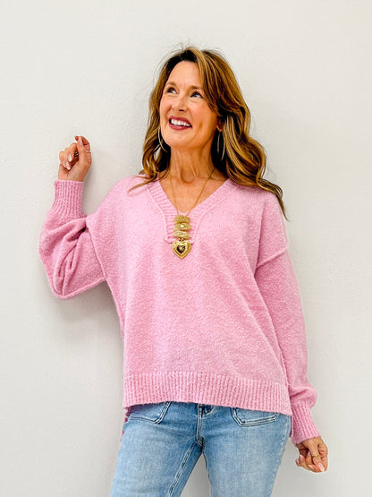 V-Neck Basic Oversized Sweater