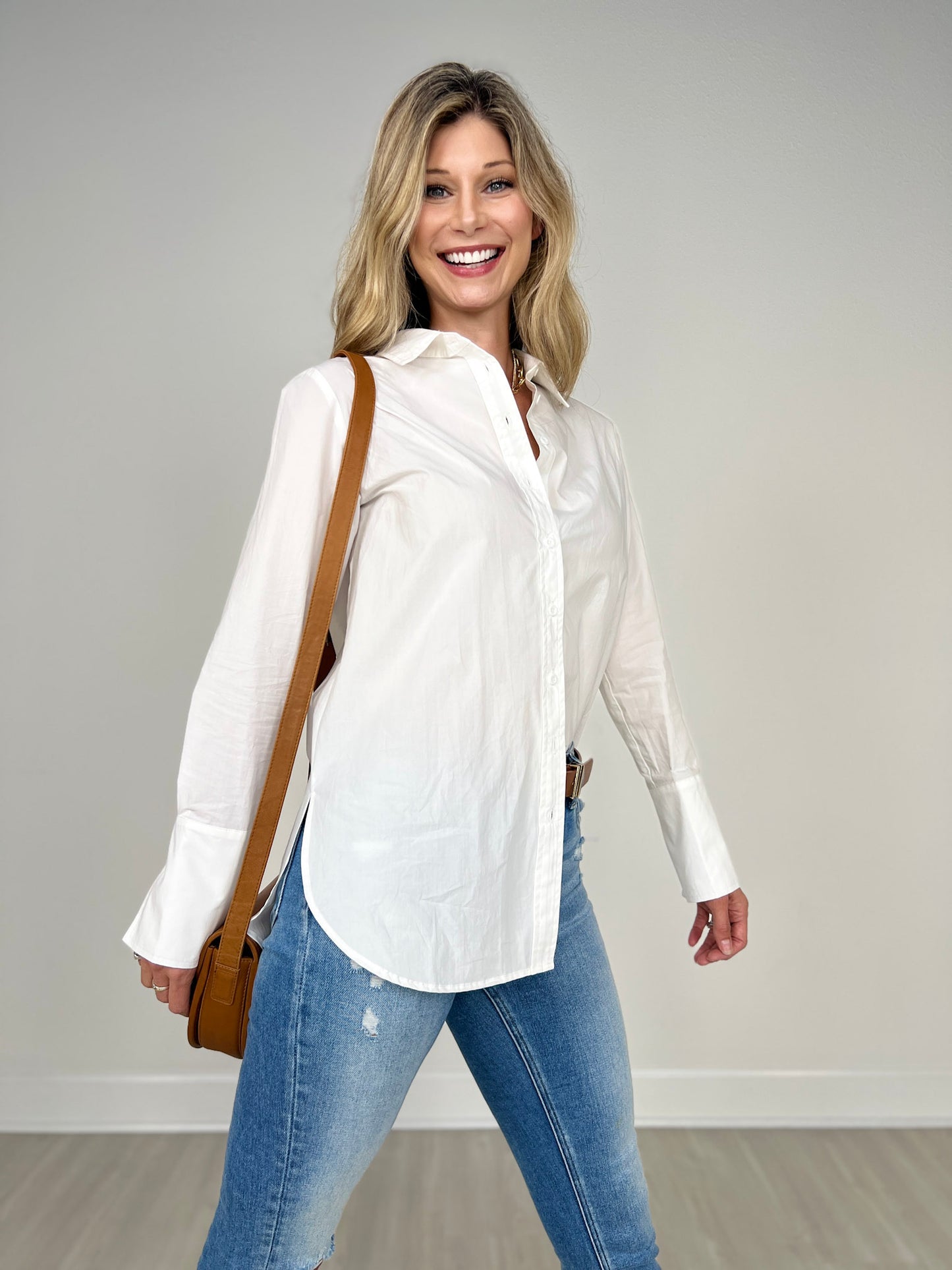 Longline Collared Button-Up Shirt – Versatile Wardrobe Essential