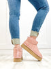 Corkys Room Service Booties in Blush Faux Suede