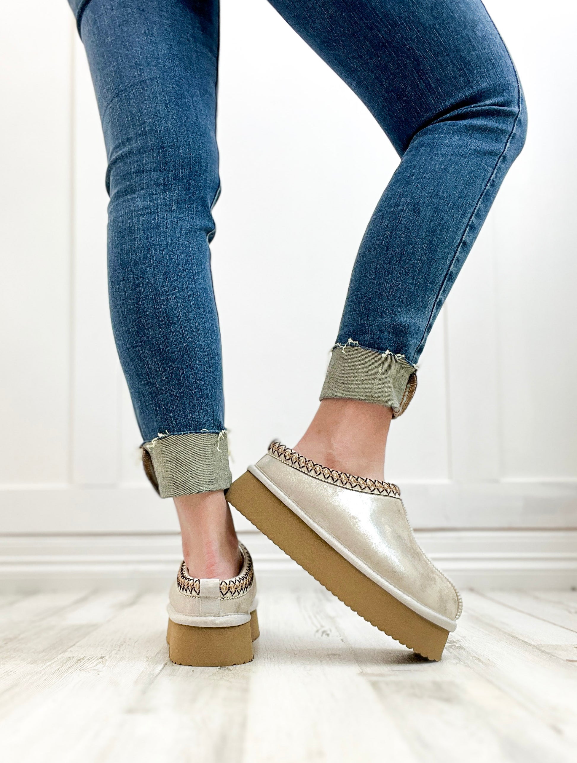 Corkys Pillow Talk Booties in Washed Silver Metallic