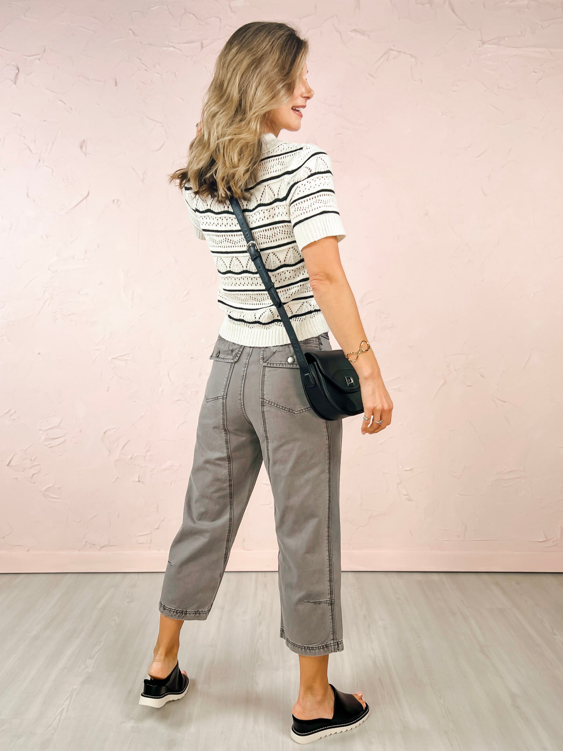 Garment Dyed Cropped Trouser Pants