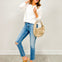 Long Sleeve Textured Knit Top with Round Neckline