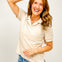 Short Sleeve Polo Style Knit Top