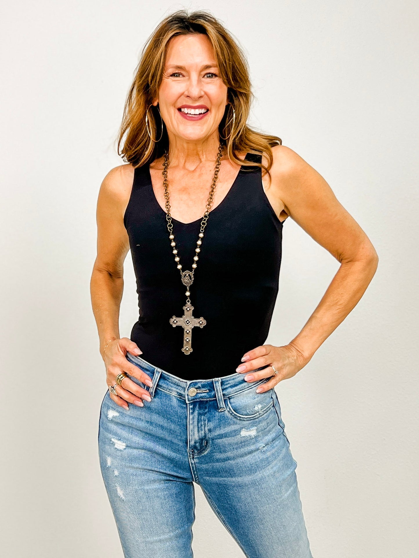 Basic V-Neckline Tank Bodysuit