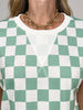 Checkered Print Short Sleeve Top