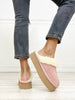 Corkys Cuddle Up Slipper Shoes in Blush Faux Suede