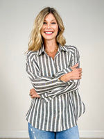 Charcoal with White Stripes
