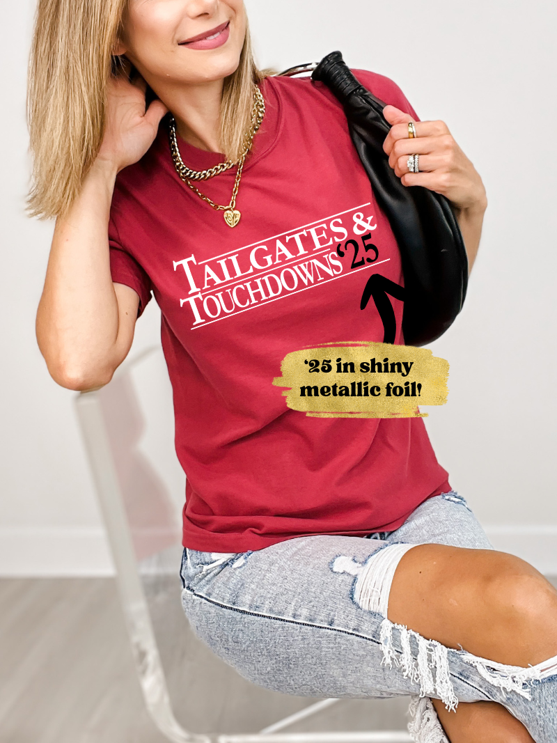 Tailgates and Touchdowns Foil CUSTOM Game Day Graphic Tee