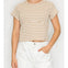 Cropped Short Sleeve Stiped Top