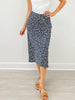 Floral Print Midi Elastic Waistband Skirt