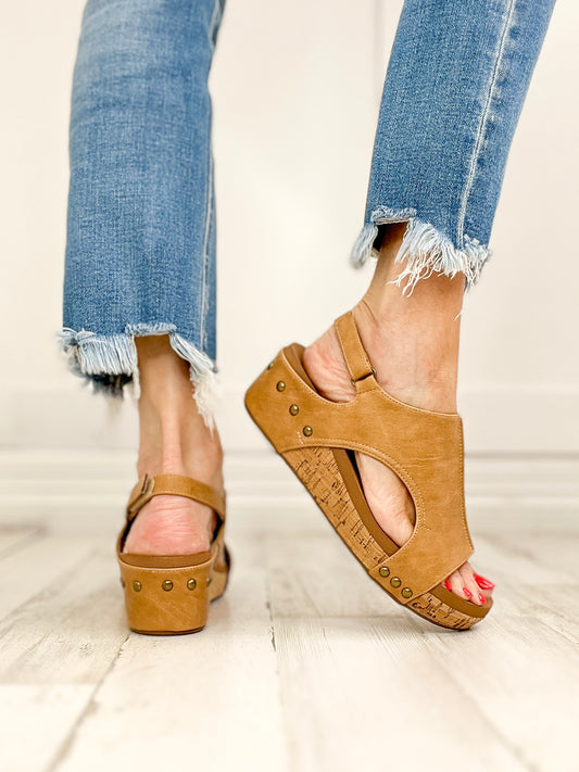 Corkys Volta II Wedge Sandals in Caramel Smooth