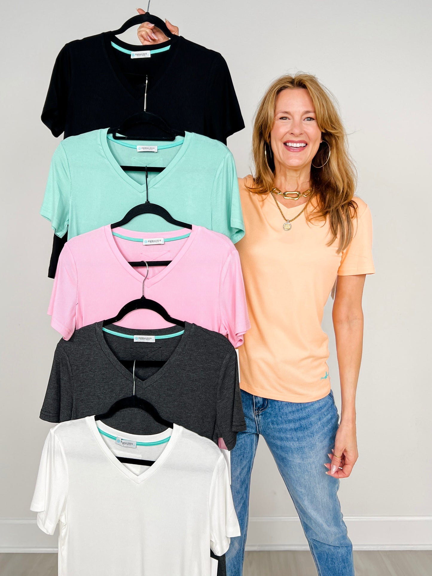 The Lucy Short Sleeve V-Neck Tee – Ultra Soft Viscose Blend
