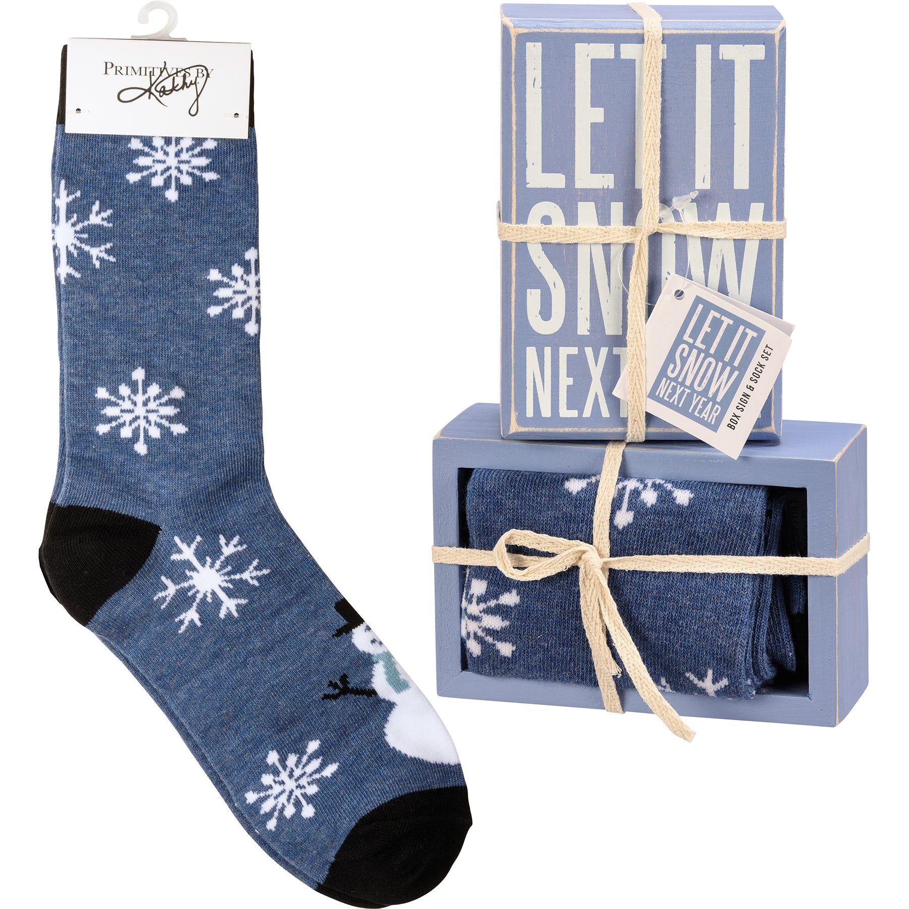 Christmas Box Sign And Sock Set