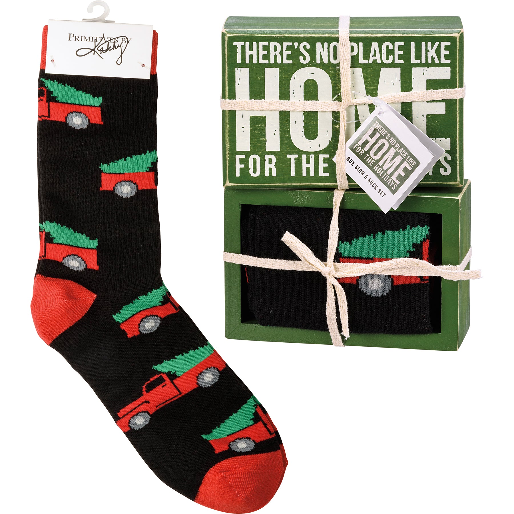 Christmas Box Sign And Sock Set