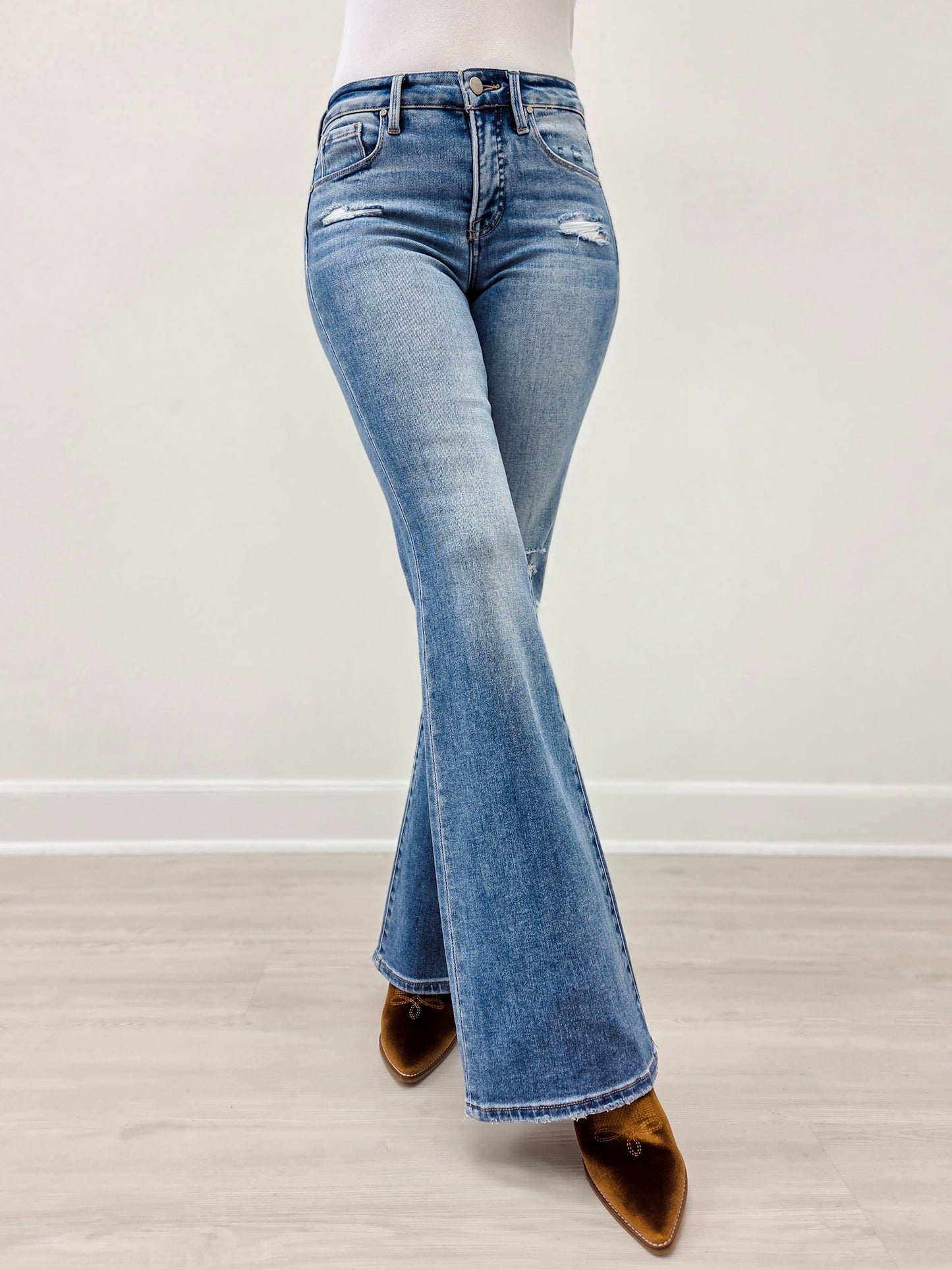 Risen RIDGE Tummy Control Mid-Rise Flare Jeans